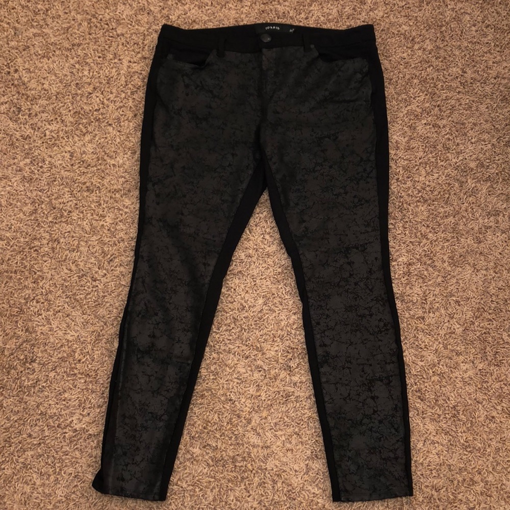 Torrid Black Faux Leather Front Ponte Pants
